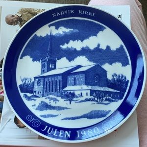 CHRISTMAS hanging 1st plate DENMARK Millhouse Porcelain1980 EUC LIMITED EDITION.